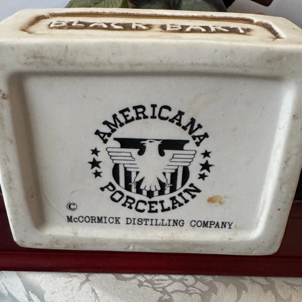 Vintage 1973 McCormick Decanter, Outlaw, Black Bart - Hand Painted Porcelain